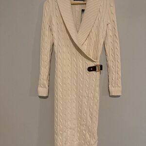 Women's Cable-Knit Buckle-Trim Sweater Dress